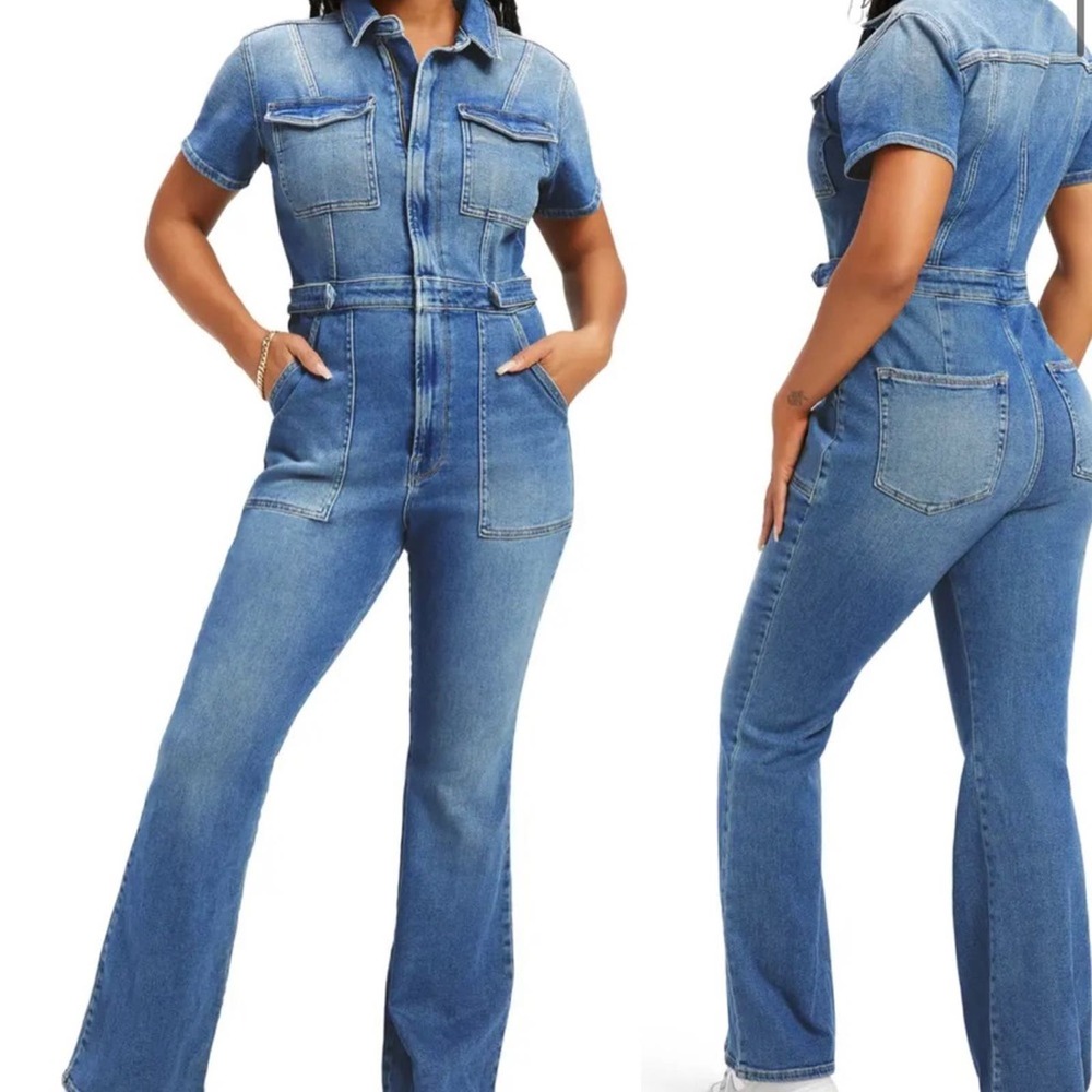 NWT GOOD AMERICAN Fit for Success Bootcut Jumpsuit size small 1